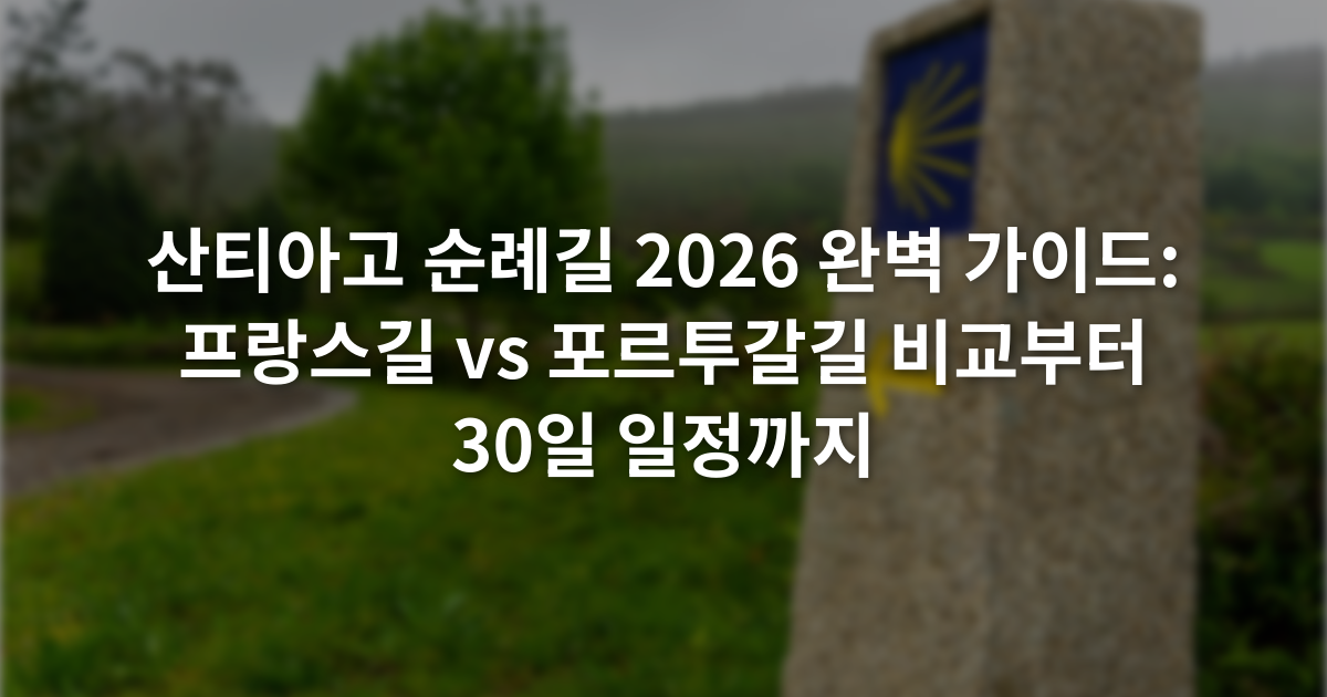 산티아고 순례길 2026 완벽 가이드: 프랑스길 vs 포르투갈길 비교부터 30일 일정까지