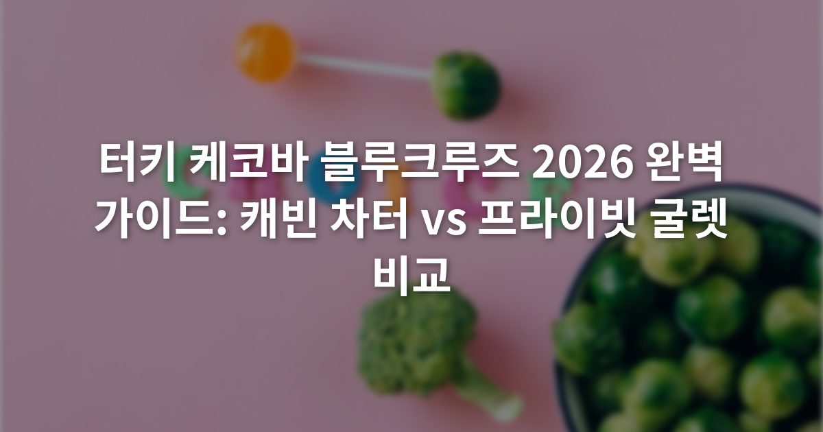 터키 케코바 블루크루즈 2026 완벽 가이드: 캐빈 차터 vs 프라이빗 굴렛 비교