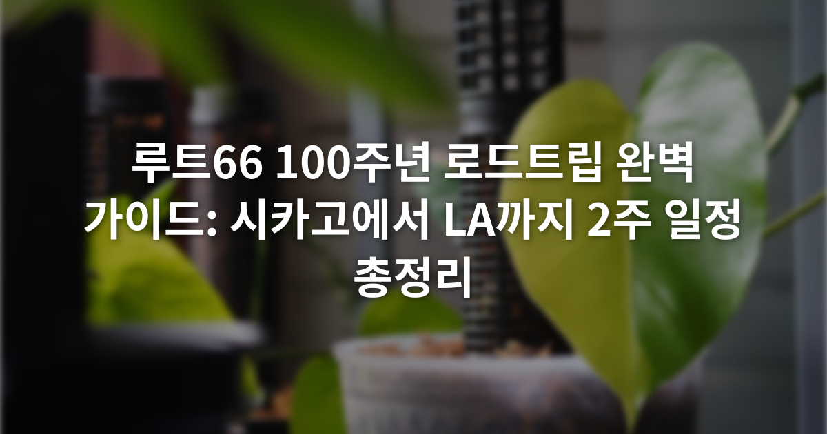 루트66 100주년 로드트립 완벽 가이드: 시카고에서 LA까지 2주 일정 총정리