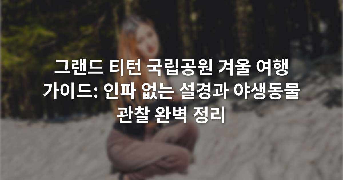 그랜드 티턴 국립공원 겨울 여행 가이드: 인파 없는 설경과 야생동물 관찰 완벽 정리