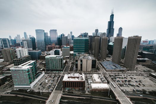 루트66 로드트립 시작점 시카고 다운타운 야경