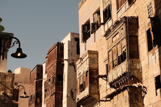 사우디아라비아 여행 제다 알발라드 구시가지 전통 건물