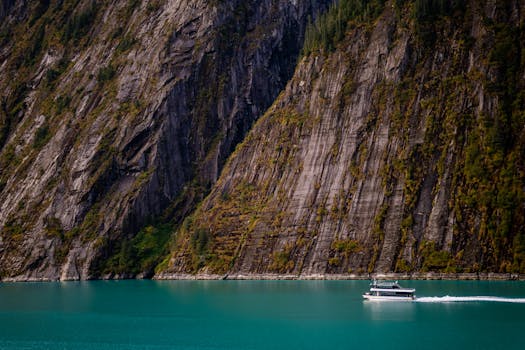 알래스카 크루즈 여행 피오르드 풍경 청록색 바다