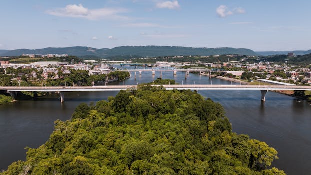 채터누가 여행 시작점 테네시 리버워크 전경