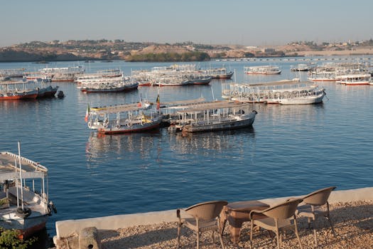 이집트 여행 아스완 나일강 석양 펠루카