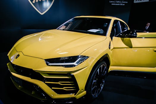 루트66 로드트립용 렌터카 SUV 차량 사막 도로에서 촬영