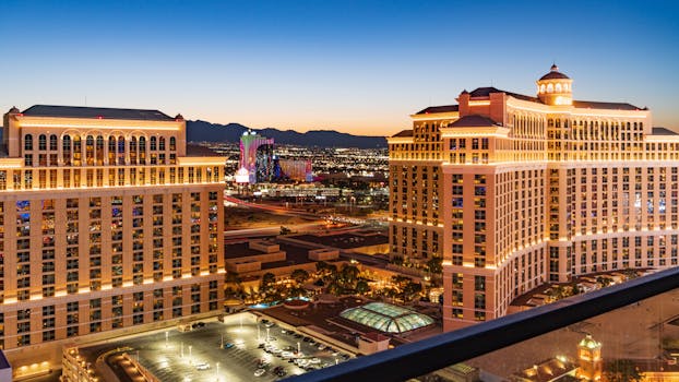 라스베이거스 여행 벨라지오 분수쇼 야경 전경