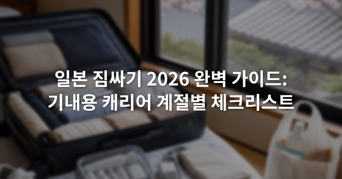 일본 짐싸기 기내용 캐리어와 계절별 여행 준비물 체크리스트