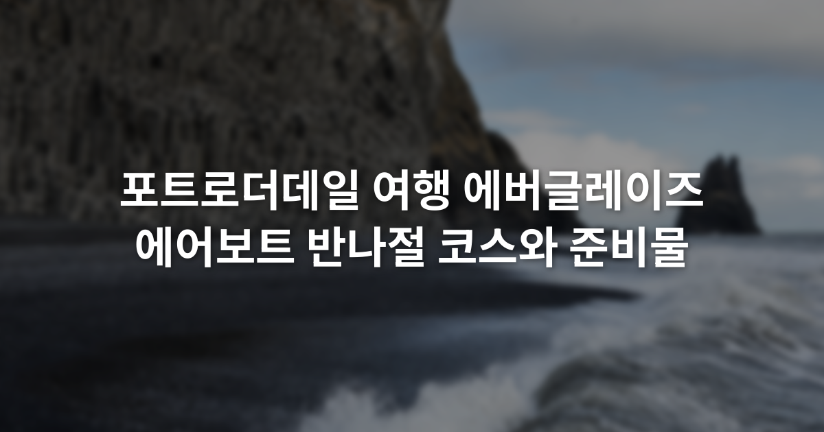 포트로더데일 여행 에버글레이즈 에어보트 반나절 코스와 준비물
