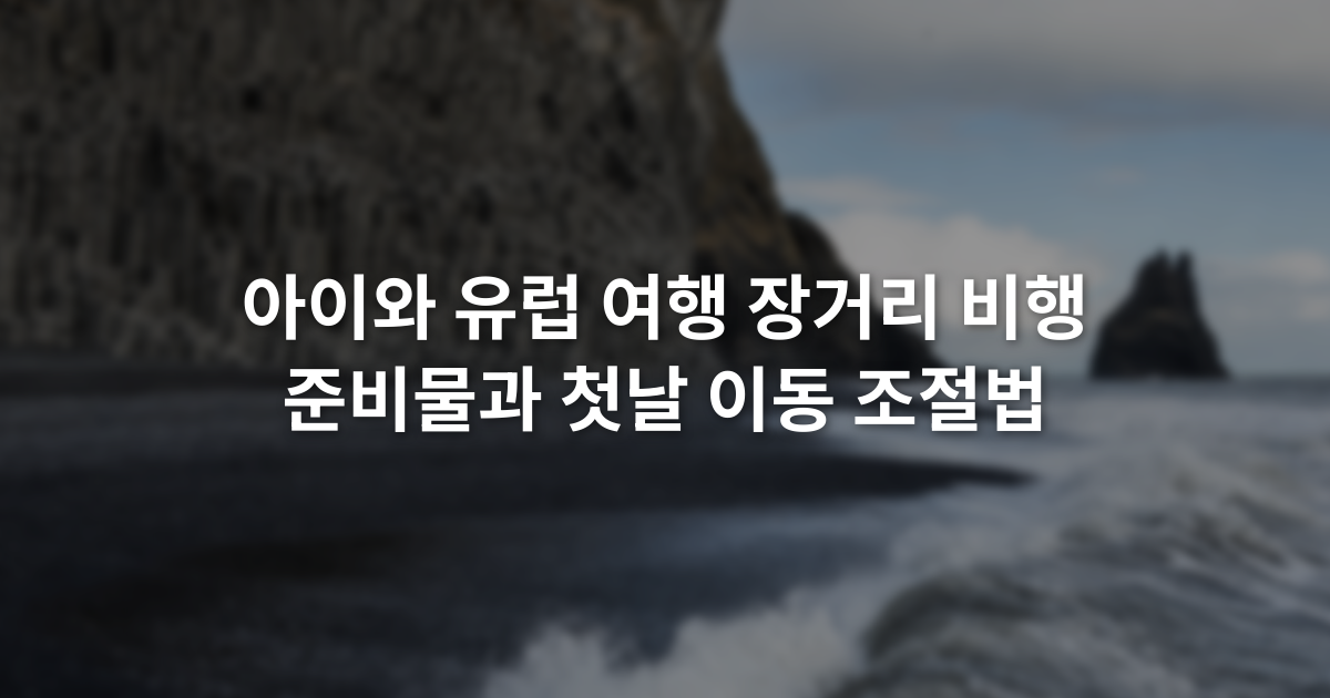 아이와 유럽 여행 장거리 비행 준비물과 첫날 이동 조절법