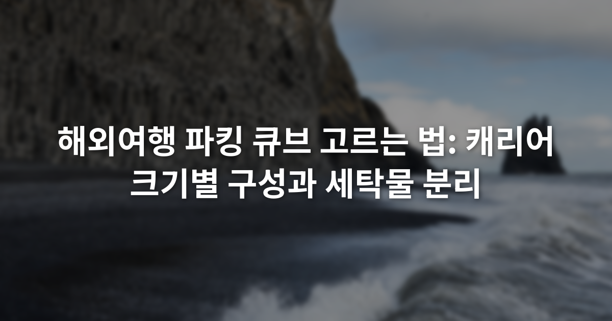 해외여행 파킹 큐브 고르는 법: 캐리어 크기별 구성과 세탁물 분리