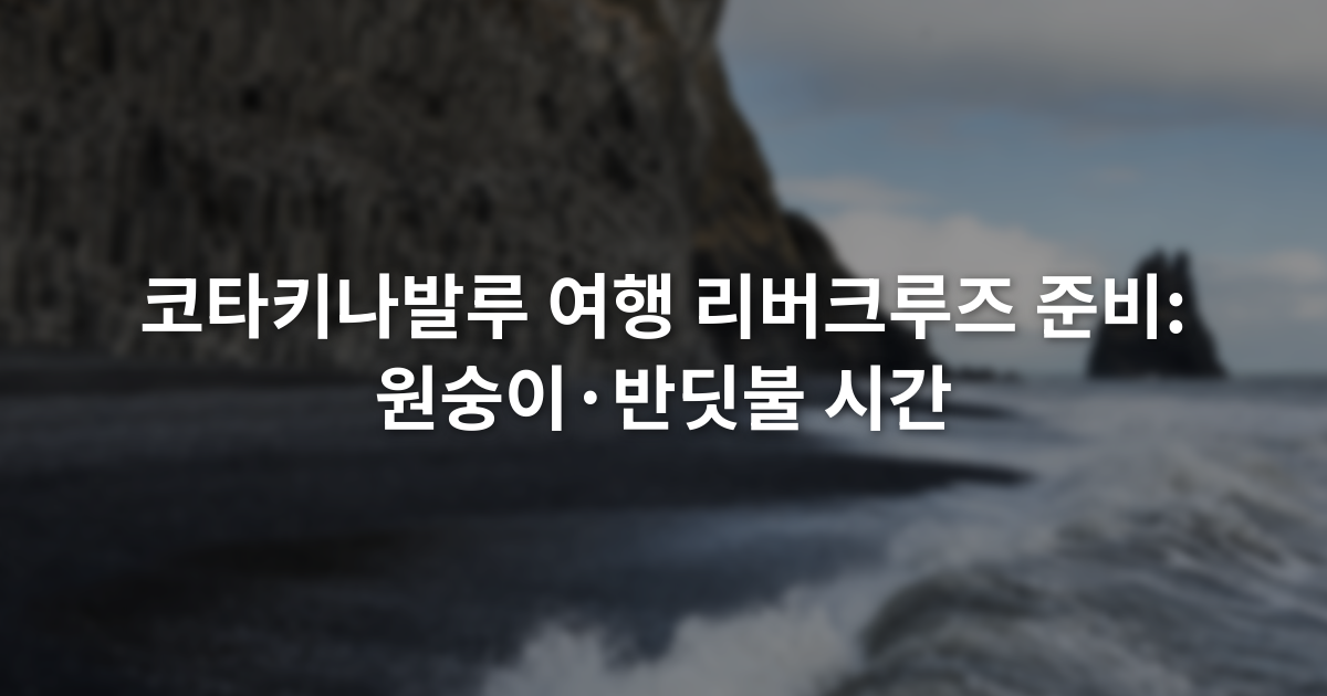 코타키나발루 여행 리버크루즈 준비: 원숭이·반딧불 시간