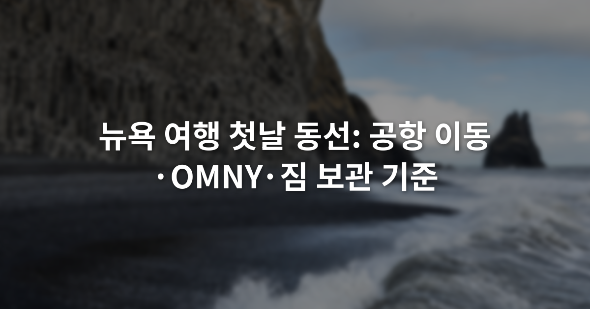 뉴욕 여행 첫날 동선: 공항 이동·OMNY·짐 보관 기준