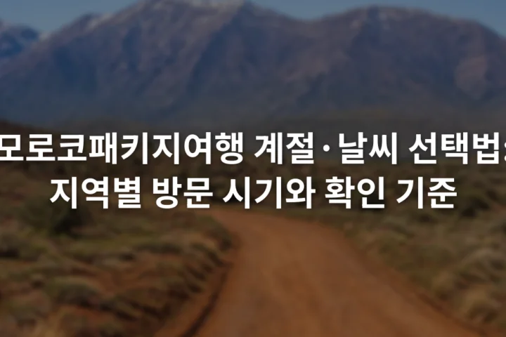 아틀라스산맥을 배경으로 붉은 흙길과 낮은 사막 식생이 이어지는 풍경