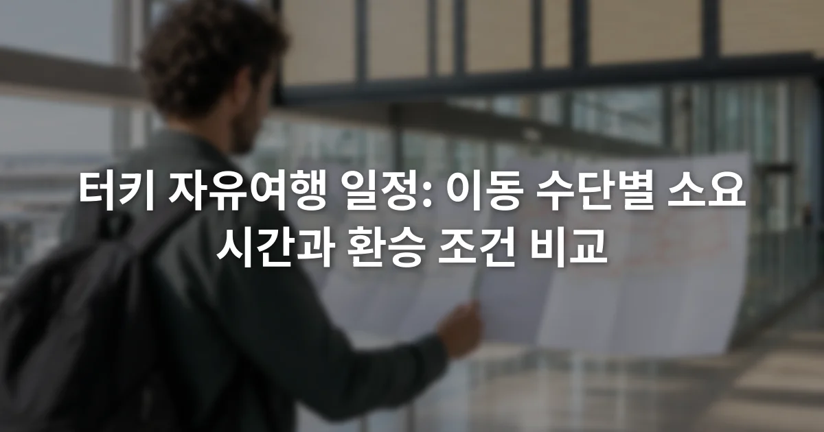 공항 출발 안내판 앞에서 철도와 버스 노선도를 펼쳐 보는 여행자