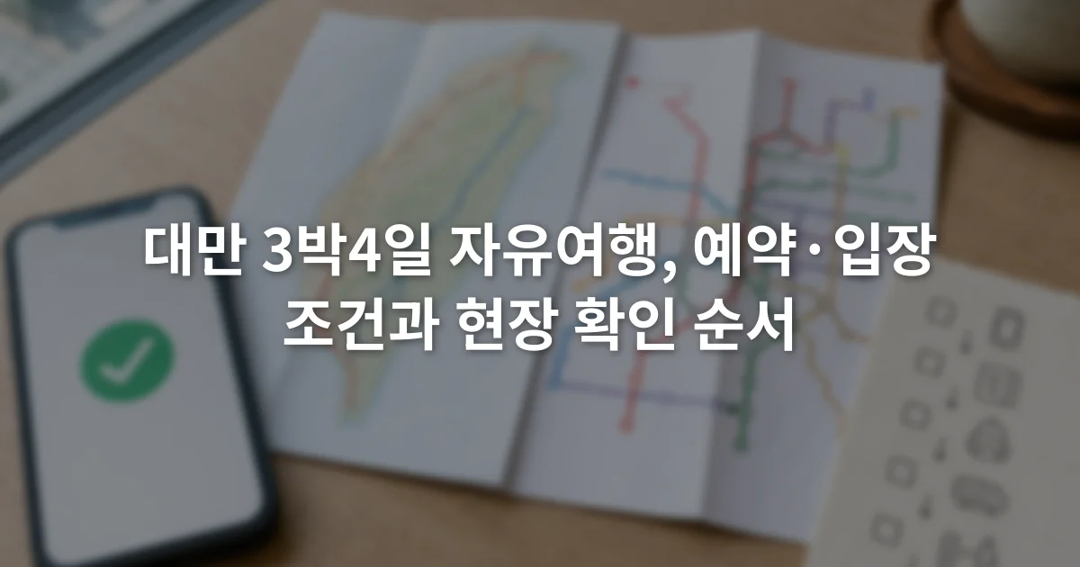 스마트폰 예약 확인 화면 옆에 교통 노선도와 여행 메모가 놓인 모습