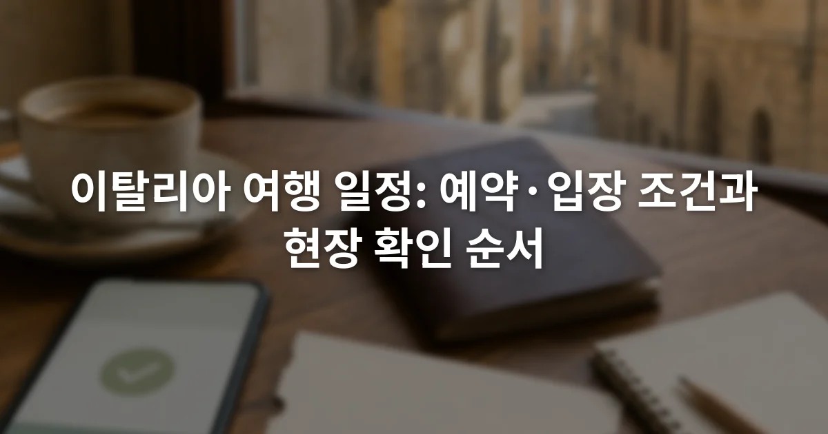 스마트폰 예약 확인 화면과 입장권, 신분증, 여행 메모가 탁자 위에 놓인 장면