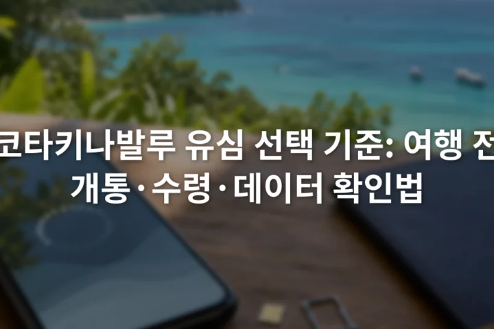 여권 옆에 놓인 스마트폰과 SIM 카드 트레이, eSIM 설정 화면
