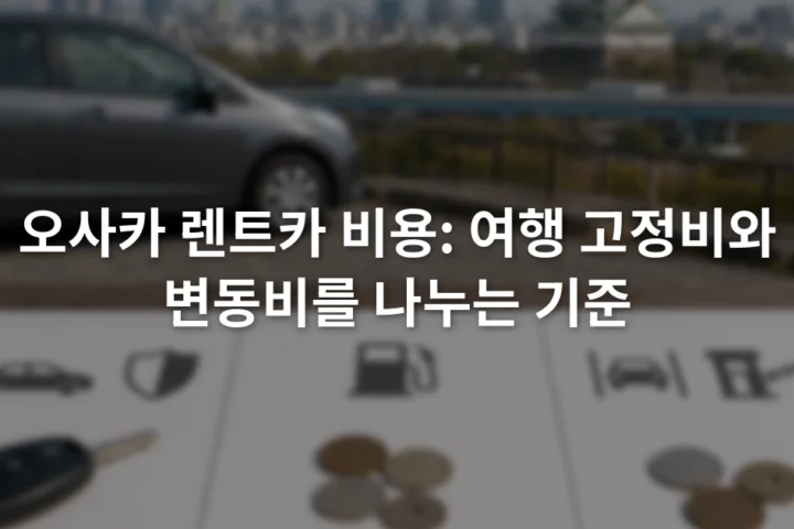 차량 대여료와 보험료, 연료비, 주차비, 통행료를 세 칸으로 나눈 여행 예산표