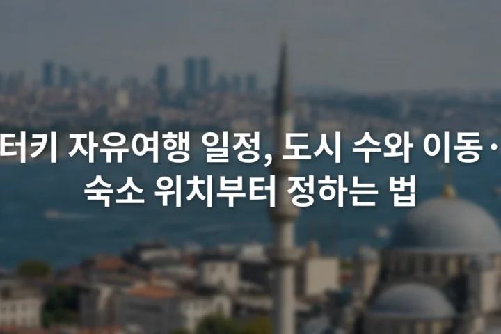 보스포루스 해협과 모스크 지붕이 함께 보이는 이스탄불 도심 전경