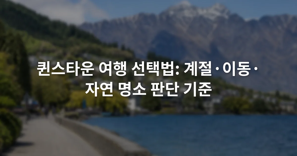 호수와 산을 배경으로 퀸스타운 도심 산책로가 이어진 장면
