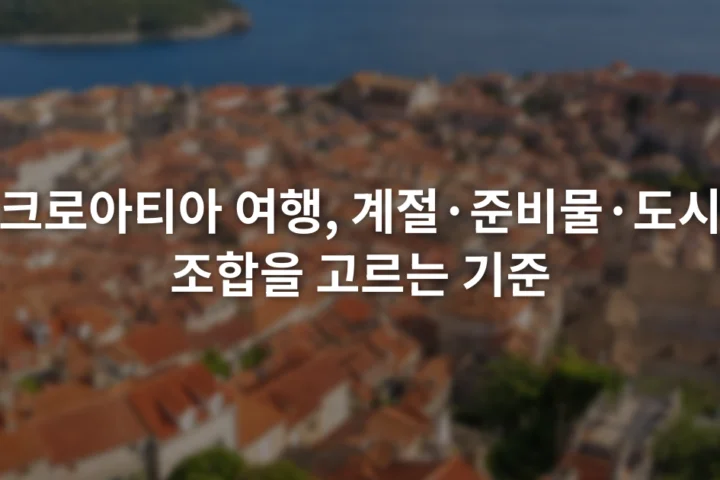 붉은 지붕의 해안 도시와 푸른 아드리아해를 내려다보는 풍경